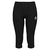 Odlo Damen Essential Tights 3/4 Laufbekleidung Lauftight Schwarz - Schwarz L