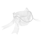 DIYEAH Blumenmädchenkorb Hochzeit Klein mit Perlenhenkel und Schleife Rustikaler Blumenkorb für Blütenblätter und Süßigkeiten Tragbarer Hochzeitskorb für Feierlichkeiten
