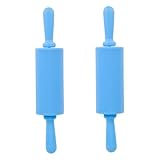 SHINEOFI 2 Stück Bunte Lebensmittelechte Silikon teigroller für Antihaftbeschichtet Leichtes DIY Backzubehör für Basteln Kneten und Teigausrollen zu Hause Küche