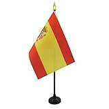 AZ FLAG - Tischflagge Spanien - 15x10 cm Goldene Splitze - Spanische Tischfahne 10 x 15 cm - Flaggen