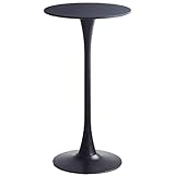 VOHJIXJYW Runder Stehtisch mit stabilem Metallfuß für kleine Räume, Esszimmer, Wohnzimmer, Café, Balkon, Rasen, Garten, Hinterhof