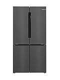Bosch Serie 6 KFN96AXEA American Door Kühl-Gefrierkombination mit XXL Fassungsvermögen, VitaFresh XXL Pro Food Preservation System, NoFrost, Metall-Rückwand, Schwarz Edelstahl, 183 x 90,5 cm