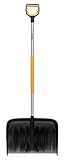 Fiskars Schneeräumer für große Schneemengen, X-series, Länge: 153,5 cm, Aluminium/Polymer, Schwarz/Orange/Grau, 1057178