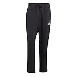 adidas Herren Essential Three Stripes Stanford Pant Open Hem, Black/White, L