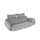 Home Deluxe Polyrattan Hängesessel Kissen Twin Grau - 105 x 41 x 45 cm | Outdoorkissen, Auflagen