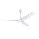 Westinghouse Lighting 7316740, Traditioneller 142 cm Deckenventilator Industrial Ausführung in Mattweiß; mit Fernbedienung und DC-Motor, Matt Weiss
