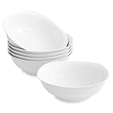 MALACASA, Serie Elisa, 6 teilig Set Porzellan 6,7' Schalen Müslischüssel Salatschüsseln Dessertschälchen für 6 Personen