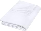Utopia Bedding - Bettlaken ohne Gummizug - Betttuch 167 x 243cm - Laken für Bett 90x190cm - Flaches Blatt weiche gebürstete Mikrofaser - Weiß