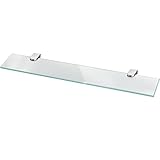 bonsport Glasregal Wandregal für Badezimmer Milchglas - Glas Regal aus 6 mm Sicherheitsglas 60cm - Glasablage Glasregalboden Badablage