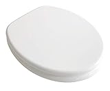 ADOB WC Sitz Klobrille Holzkern Farbe Weiss, extrem stabil, messing verchromte Scharniere, WC-Brille WC-Deckel, 99050