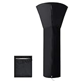 Heizpilz Abdeckung, Schutzhülle für Heizstrahler Terrassenheizung Terrassenstrahler Wetterschutzhülle, Wasserabweisend Winddicht UV-Beständige Oxford Gewebe, 226x89x48 cm