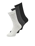 JACK&JONES PLUS Herren JACRAFAEL 3 Pack NOOS PLS Socken, Black/Pack:Dark Grey Melange-Light Grey Melange, 47-50 Größen (3er Pack)