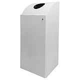 OFITURIA Papelera Grande Metálica Capacidad 69 litros Color Plata Contenedor con Cubo Interior y Cerradura de Seguridad