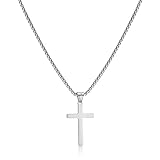 AFSTALR Kreuz Kette Herren Silber Kette mit Kreuz Anhänger Kette Christentum Schmuck Herren