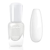 Aieenjor Nagellack Weiß auf Wasserbasis, Ungiftig Schnell Trocknend Und Sicher Nagellack Weiss, Geeignet für täglich Arbeit Studium Hochzeit Und Andere Besondere Anlässe, White Nail Polish, 8ml