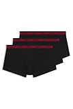 HUGO Herren Trunk Triplet Planet Dreier-Pack eng anliegende Boxershorts aus Stretch-Baumwolle mit Logo am Bund Schwarz002 L