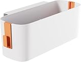 STOUCLA Bett Organizer zum Einhängen, Hängekörbe mit 2 Abnehmbarer Haken, Robuste Nachttisch Caddy,Wohnheim, für Familie, Büro(Orange)