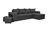 Generisch Möbel NAWSTOL - Ecksofa mit Schlaffunktion 205x130 cm - Eckcouch mit Bettkasten - Ecksofa Wohnlandschaft L Form (Linke oder RECHTE)