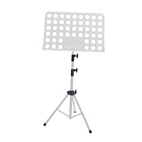 Luwecf Notenständer, gefalteter Buchständer, höhenverstellbar, für Bandprofis, Gitarre, Ukulele, Violine, Instrumentaldarbietung, Weiß