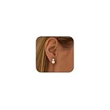 FUNEIA Perlen Ohrringe Silber 925 Stecker Damen Weiße Süßwasserperlen Ohrstecker Gold Silber Stecker Ohrringe mit Perle Wasserfest Hypoallergene Modeschmuck für Frauen Mädchen Braut Geschenk