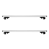 Amazon Basics Dachträger 142,2 cm, für 2 offene Dachrelings mit Abstand 106,7 bis 126 cm, 2-teilig, Schwarz