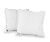 Dedstore 2 Stück Kopfkissen 80x80 - Allergiker geeignet Bett mit Gänsefedern Füllung 1500g pro Kissen - Pillow 140 g/m² - Federkissen - Bettkissen - Kopfbezug aus Baumwolle - Komplett Set