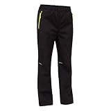 MEILONGER Jungen Mädchen Schneehose Skihose Wanderhose Wasserdicht Softshellhose Outdoorhose Winddicht Warm Snowboardhose Kinder Winter Trekkinghose (Schwarz 170)