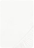 Traumhaft Schlafen - Castell - Markenbettwäsche 0077113 Spannbetttuch Jersey Stretch (Matratzenhöhe max. 22 cm) 1x 90x190 cm - 100x200 cm, weiß