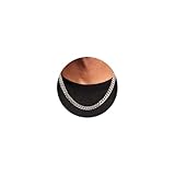 FUNEIA Halskette Herren Edelstahl Panzerkette Kette Silber Männer Kubanische Gliederkette Hip-Hop Silberkette Jungs Men's Necklace Schmuck Geschenk Herren Damen (Länge 46cm, 8mm Breit)