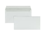1000 Briefumschläge, DIN Lang, Weiß, 80 g/m², mit gerader Klappe, haftklebend, ohne Fenster, Blanke Briefhüllen