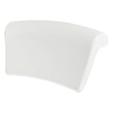 WRITWAA Erwachsene Badewannenkissen Weiß mit Saugnäpfen Ergonomisches PU Nackenkissen Rutschfestes Badezubehör für Spa und Wellnessbad