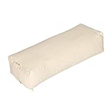 Yogabox Yoga Rechteckbolster Basic, Waschbarer Bezug aus 100% Baumwolle, Yogarolle eckig mit Buchweizenschalen befüllt, Yogakissen groß für Restoratives Yoga, Maße: ca. 60 x 20 x 14 cm, Natur