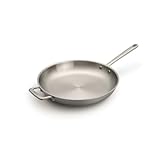 Atma La Bonne Bratpfanne aus Edelstahl, dreilagig, Induktionspfanne, 32 cm, mit genietetem Griff, ohne PFAS oder chemische Beschichtung, für alle Herdarten und Backofen, hergestellt in Frankreich