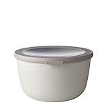 Mepal Multi Bowl Cirqula Round - Mikrowellen Geschir - Geeignet als Luftdichte Aufbewahrungsbox für den Kühlschrank, Mikrowellengeschirr & als Frischhaltedosen - 2000 ml - Nordic white
