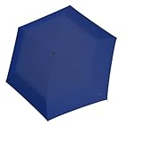 Knirps Regenschirm IS.050 blau mit passender Schirmtasche I kleiner Regenschirm für unterwegs I Handöffner Taschenschirm I Regenschirm sturmfest & leicht I Mini Schirm