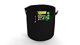 GROWTENT - 5 x Pflanzsack - Stofftopf - 12l, ⌀25cm x h25cm - Rund, aus starkem Stoff, mit Griffen - Kartoffelsack, Grow Bag, für Indoor & Outdoor, für Pflanzen, Blumen, Tomaten, Paprika