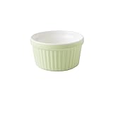 YSHALISA Creme Brulee Schälchen 1 Stück Keramik-Auflaufförmchen, 113 ml, ofenfest, kleine Backschüsseln, Set stapelbar, Creme Brulee, Backförmchen, Mehrzweck(L-Green)