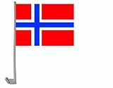 2 x Flagge Norwegen Autofahne Autoflagge Fahne 30x40 cm DOPPELPACK