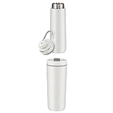 THERMOS GUARDIAN BOTTLE 0,70 l, snow white, Thermosflasche, 18 h kalt, Tragegriff, Tracker + THERMOS GUARDIAN MUG 0,50 l, Thermosbecher, snow white, Edelstahl-Kaffeebecher, 5 h heiß / 14 h kalt