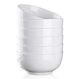 Cibeat 6-Teiliges Müslischale aus Keramik, 6Zoll/650ML Weißes Porzellanschüssel-Set, Müslischale, Salatschüssel, Dessertschüssel, Suppenschüssel, Mikrowellen- und Spülmaschinenfest