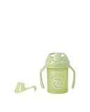 Twistshake Auslaufsichere Mini-Baby-Schnabeltasse mit Weichem Ausguss und Fruchtmixer - 230ml | Auslaufsicherer Baby-Entwöhnungsbecher | BPA-Freie | Baby-Wasserflasche Lernen | Kaktusgrün