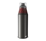 alfi ENDLESS BOTTLE 900ml, med. red, leichte Edelstahlflasche, absolut dicht mit Drehverschluss, für Kohlensäure, ohne Fingerabdrücke, spülmaschinenfest, BPA-frei
