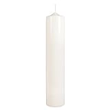 Rayher 3140396 Stumpenkerze, creme, rund, Länge 30 cm, 6 cm ø,100% Paraffin, RAL-Gütezeichen, Rundkerze, Taufkerze, Kommunionkerze, Kerzenrohling zum Verzieren und Basteln