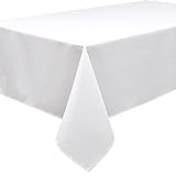 Home Direct Qualitäts Tischdecke Textil Eckig 150 x 300 cm, Farbe wählbar Weiß