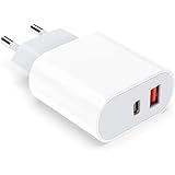 25W USB C Ladegerät für iPhone,USB-Schnellladenetzteil Netzteil,Kompatibel mit iPhone,Huawei,Samsung Galaxy Dual Port Wandladegerät(ohne Kabel) - Weiß