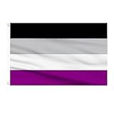 AhfuLife Asexuelle Pride Flaggen 90 x 150 cm, 2 Stück Asexual Flagge LGBT Flagge, The Gay Flag Flagge Asexuell Leuchtenden Farben mit Messing-Ösen für Pride Day Paraden LGBT Party Bar Dekoration