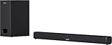 SHARP HTSBW110 2.1 Soundbar 180W (USB, Bluetooh, HDMI, Optisch, AUX-In (3,5mm), Breite: 80cm), Slim-Design, externer Subwoofer, schwarz