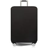 Koffer Schutzhülle,Reise Kofferschutzhülle für 22-24 Zoll Gepack Protektor Waschbar Gepäck Cover Elastisch Kofferhülle Kofferabdeckung Beschützer für Koffer Reisegepäck Schwarz(Schwarz,M)