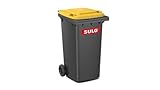 SULO CITYBAC CLASSIC Mülltonne 240L Grau RAL7021, Deckel Gelb RAL1018