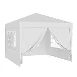 Wiltec Pavillon 3x3 m mit Seitenteile, weiß